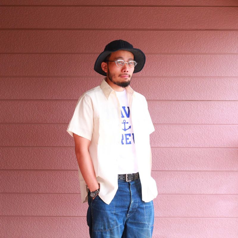 Buzz Rickson's バズリクソンズ WHITE CHAMBRAY S/S WORK SHIRT