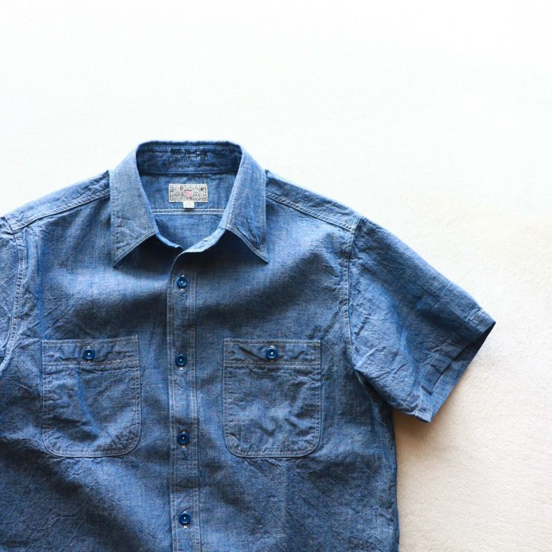 Buzz Rickson's バズリクソンズ BLUE CHAMBRAY S/S WORK SHIRT シャンブレーワークシャツ ブルー BR35856