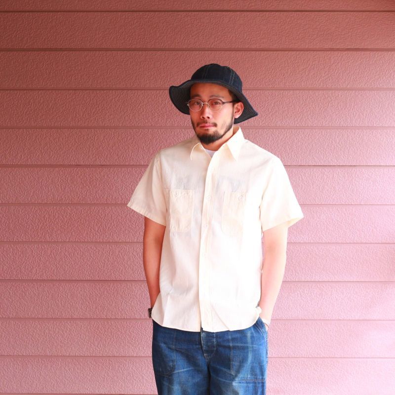 Buzz Rickson's バズリクソンズ WHITE CHAMBRAY S/S WORK SHIRT シャンブレーワークシャツ ホワイト