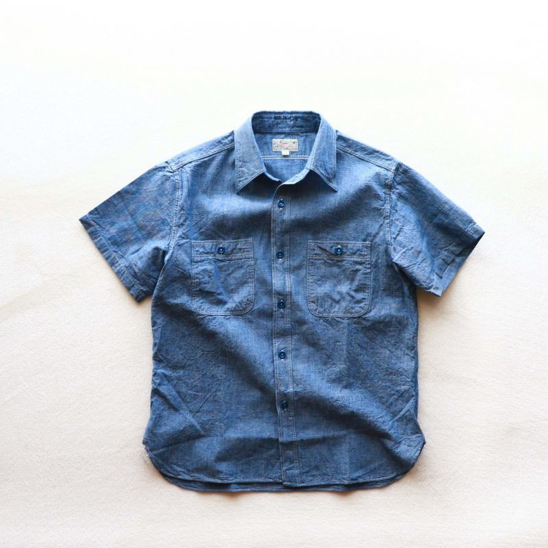 Buzz Rickson's バズリクソンズ BLUE CHAMBRAY S/S WORK SHIRT シャンブレーワークシャツ ブルー BR35856