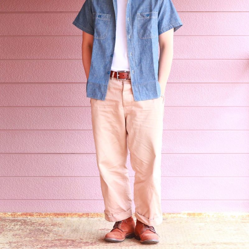 Buzz Rickson's バズリクソンズ BLUE CHAMBRAY S/S WORK SHIRT シャンブレーワークシャツ ブルー BR35856