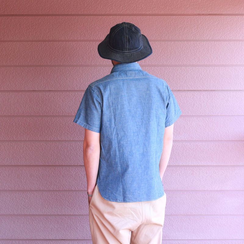 Buzz Rickson's バズリクソンズ BLUE CHAMBRAY S/S WORK SHIRT シャンブレーワークシャツ ブルー BR35856