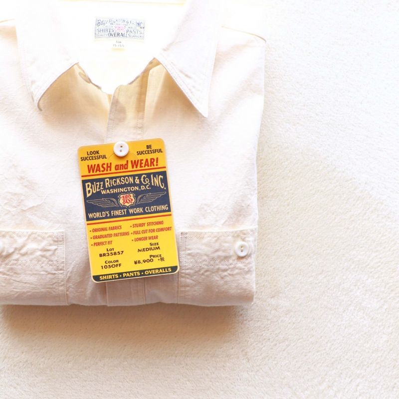 Buzz Rickson's バズリクソンズ WHITE CHAMBRAY S/S WORK SHIRT シャンブレーワークシャツ ホワイト