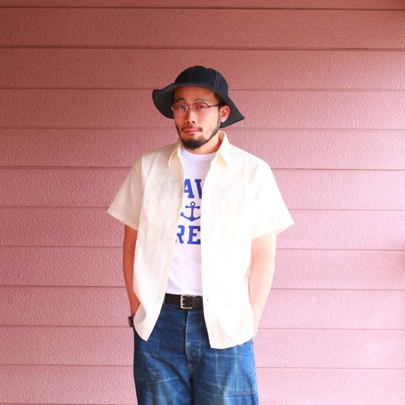 Buzz Rickson's バズリクソンズ WHITE CHAMBRAY S/S WORK SHIRT シャンブレーワークシャツ ホワイト