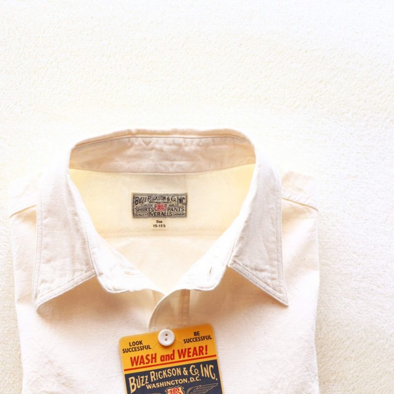 Buzz Rickson's バズリクソンズ WHITE CHAMBRAY S/S WORK SHIRT シャンブレーワークシャツ ホワイト