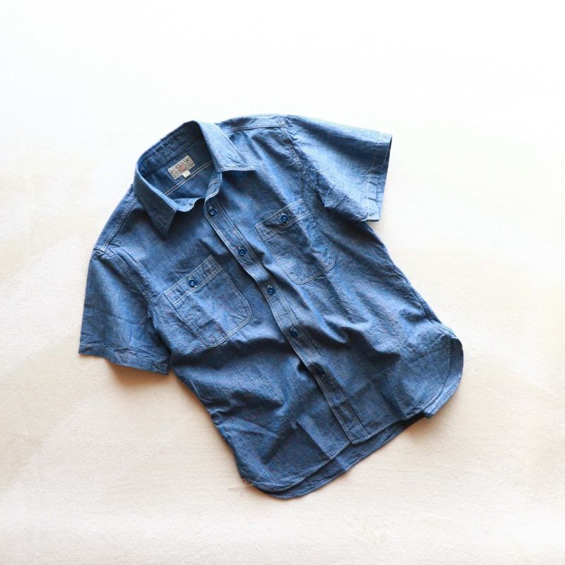 Buzz Rickson's バズリクソンズ BLUE CHAMBRAY S/S WORK SHIRT シャンブレーワークシャツ ブルー BR35856