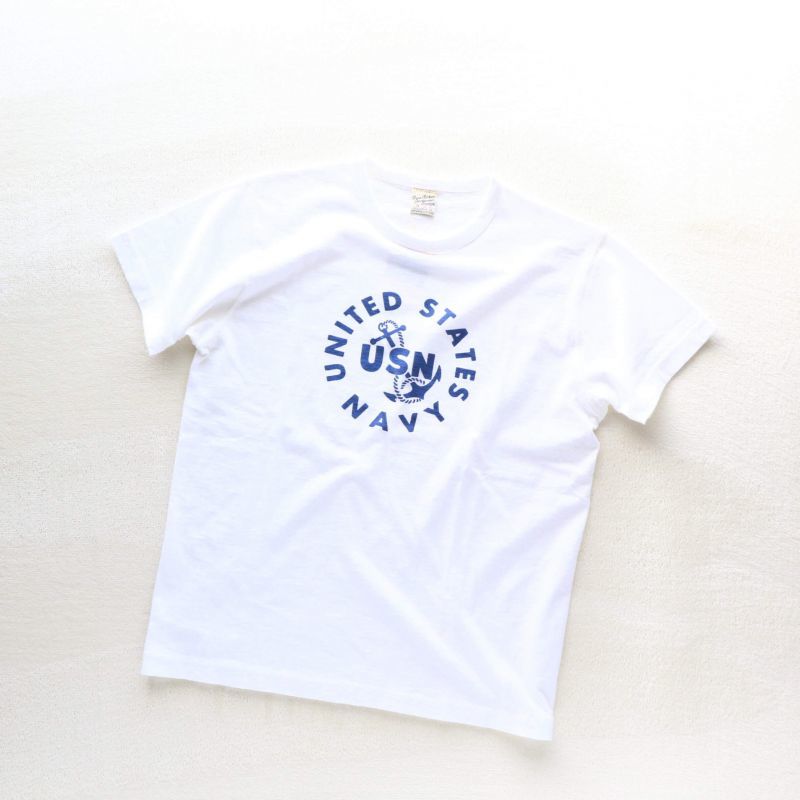 Buzz Rickson's バズリクソンズ SLUB YARN T-SHIRT UNITED STATES NAVY スラブ プリントTEE ホワイト