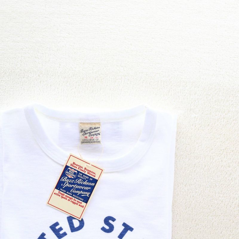 Buzz Rickson's バズリクソンズ SLUB YARN T-SHIRT UNITED STATES NAVY スラブ プリントTEE ホワイト