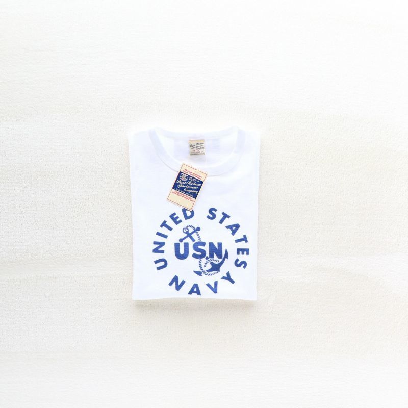 Buzz Rickson's バズリクソンズ SLUB YARN T-SHIRT UNITED STATES NAVY スラブ プリントTEE ホワイト