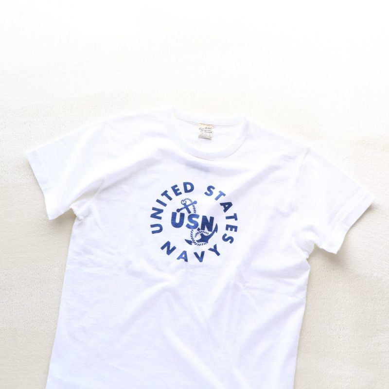 Buzz Rickson's バズリクソンズ SLUB YARN T-SHIRT UNITED STATES NAVY スラブ プリントTEE ホワイト