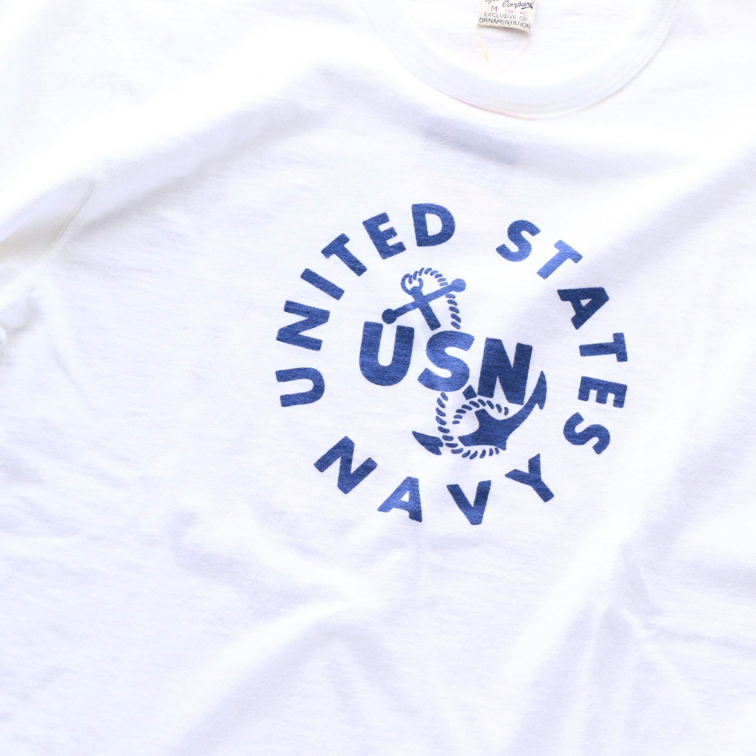 Buzz Rickson's バズリクソンズ SLUB YARN T-SHIRT UNITED STATES NAVY スラブ プリントTEE ホワイト