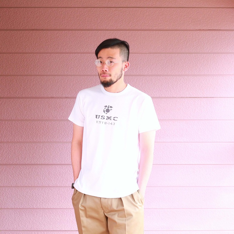 Buzz Rickson's バズリクソンズ SLUB YARN T-SHIRT U.S. MARINE CORPS スラブ プリントTシャツ ホワイト