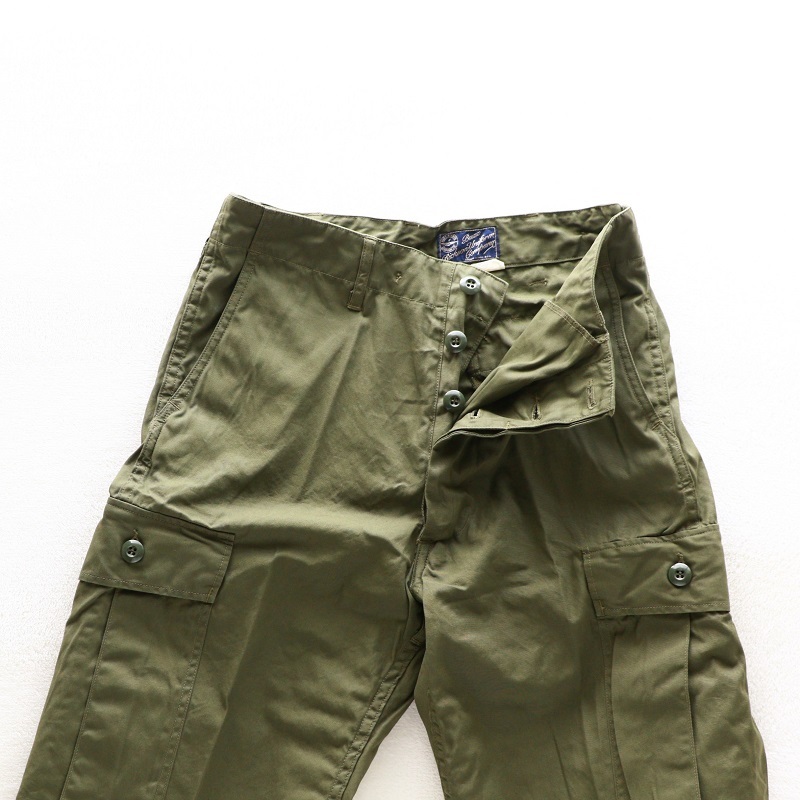 Buzz Rickson's バズリクソンズ TROUSERS,MEN'S, COTTON WIND RESISTANT POPLIN, OLIVE GREEN, ARMY SHADE 107 SHORTS カーゴショーツ