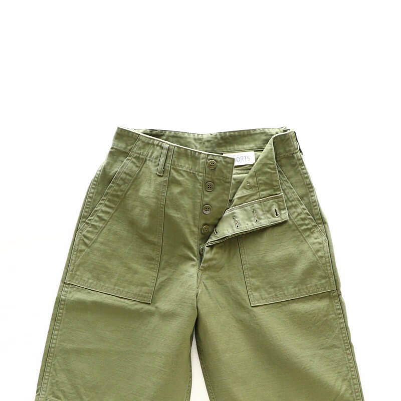 Buzz Rickson's バズリクソンズ TROUSERS MEN'S COTTON SATEEN OLIVE GREEN QM SHADE 107,TYPE I,CLASS SHORTS ベイカーショーツ