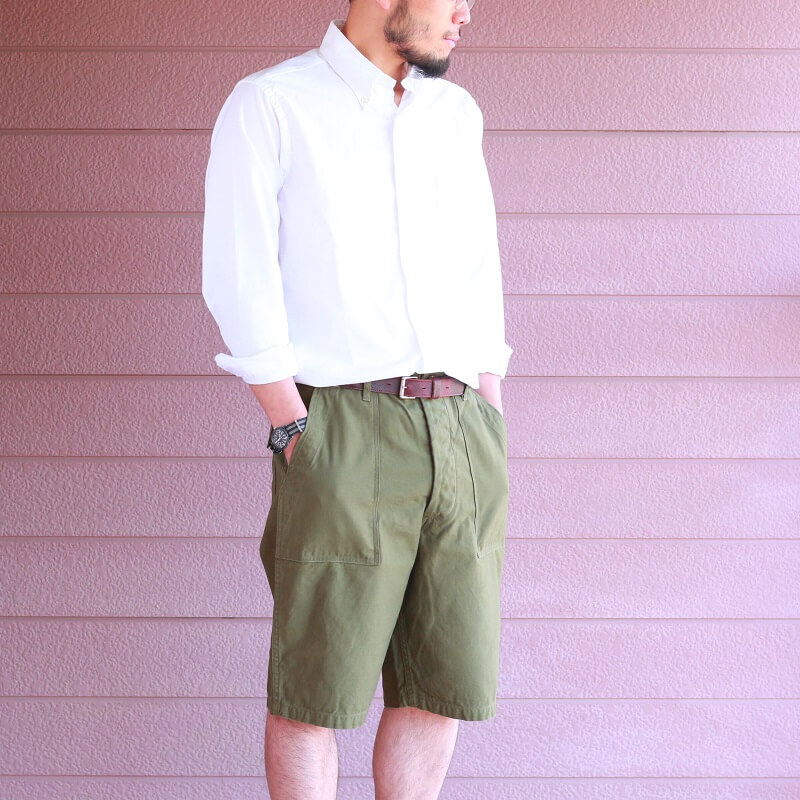 Buzz Rickson's バズリクソンズ TROUSERS MEN'S COTTON SATEEN OLIVE GREEN QM SHADE 107,TYPE I,CLASS SHORTS ベイカーショーツ