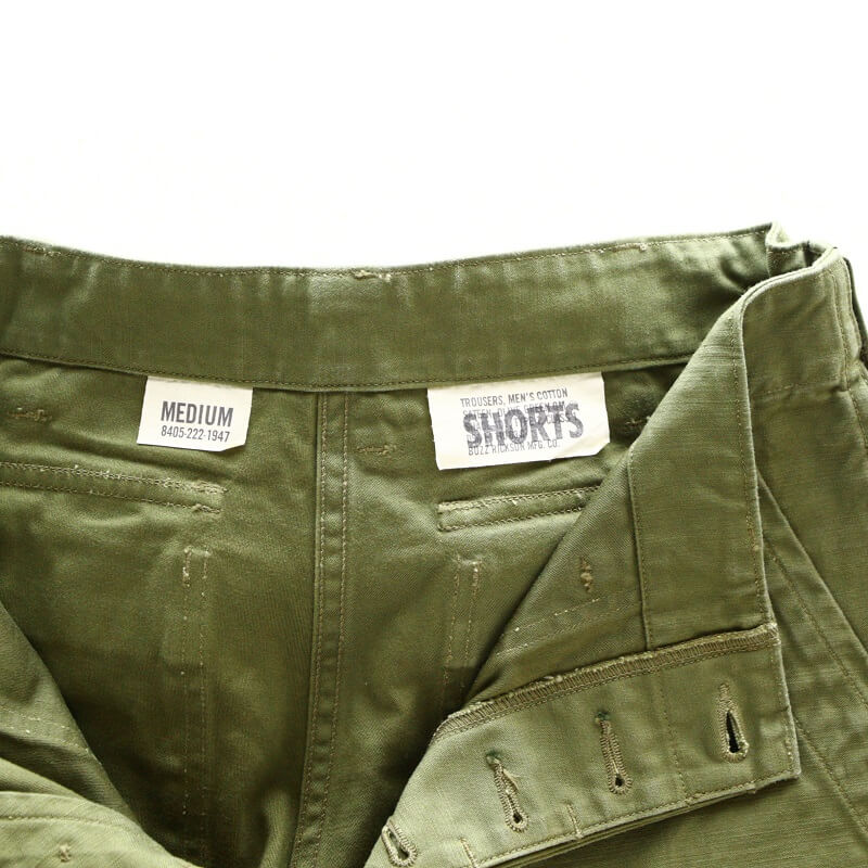 Buzz Rickson's バズリクソンズ TROUSERS MEN'S COTTON SATEEN OLIVE GREEN QM SHADE 107,TYPE I,CLASS SHORTS ベイカーショーツ