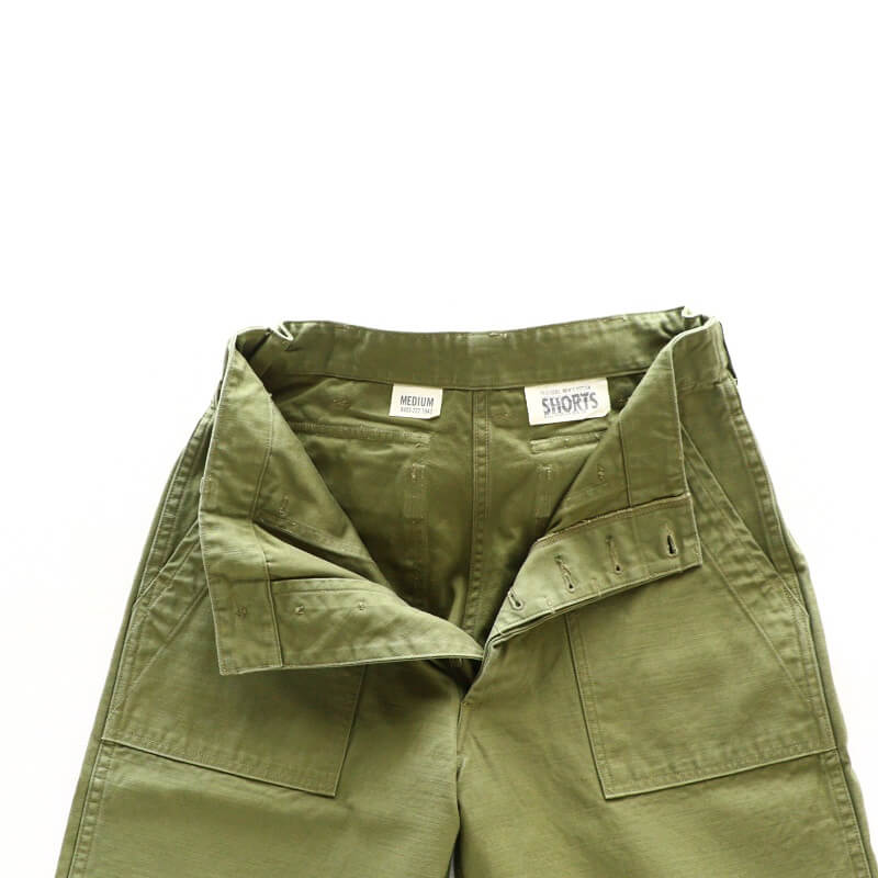 Buzz Rickson's バズリクソンズ TROUSERS MEN'S COTTON SATEEN OLIVE GREEN QM SHADE 107,TYPE I,CLASS SHORTS ベイカーショーツ