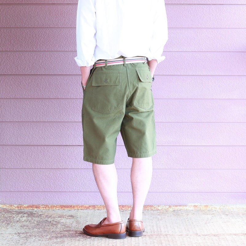 Buzz Rickson's バズリクソンズ TROUSERS MEN'S COTTON SATEEN OLIVE GREEN QM SHADE 107,TYPE I,CLASS SHORTS ベイカーショーツ