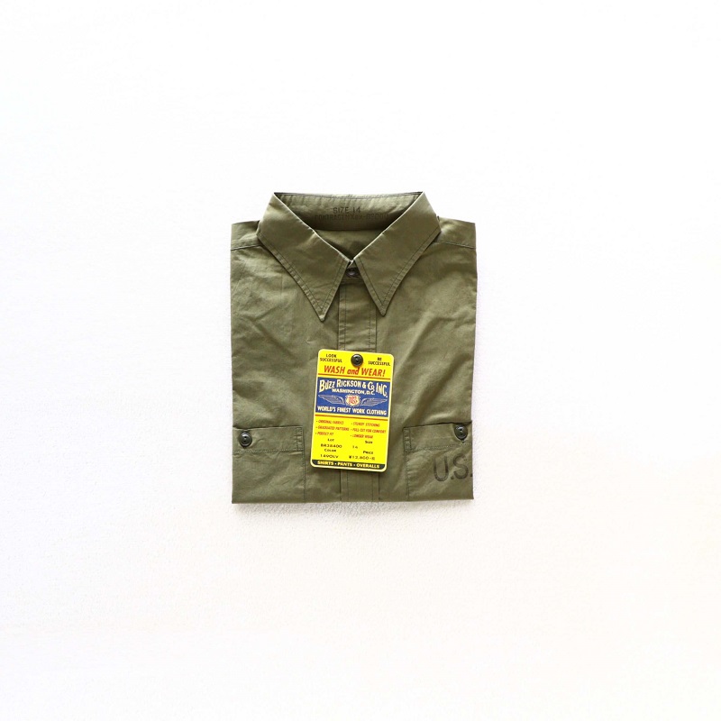 Buzz Rickson's バズリクソンズ UTILITY S/S SHIRTS N-3 ユーティリティー半袖シャツ オリーブ