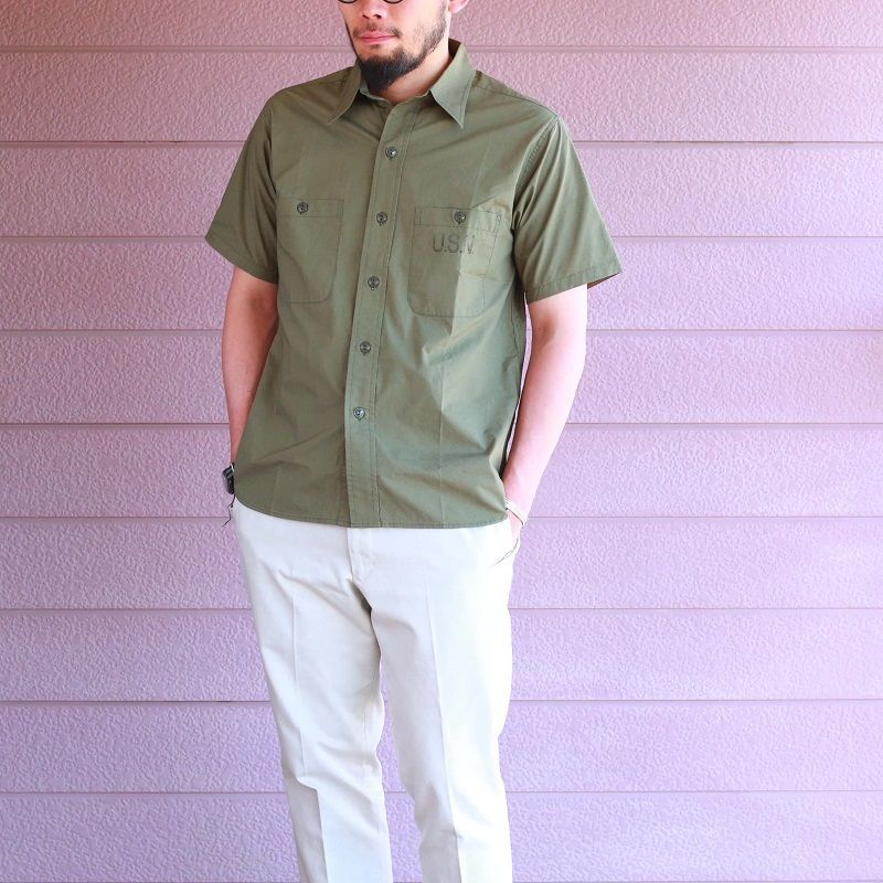 Buzz Rickson's バズリクソンズ UTILITY S/S SHIRTS N-3 ユーティリティー半袖シャツ オリーブ