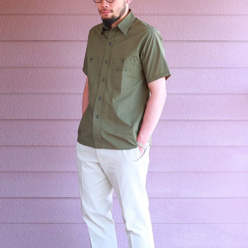 Buzz Rickson's バズリクソンズ UTILITY S/S SHIRTS N-3 ユーティリティー半袖シャツ オリーブ