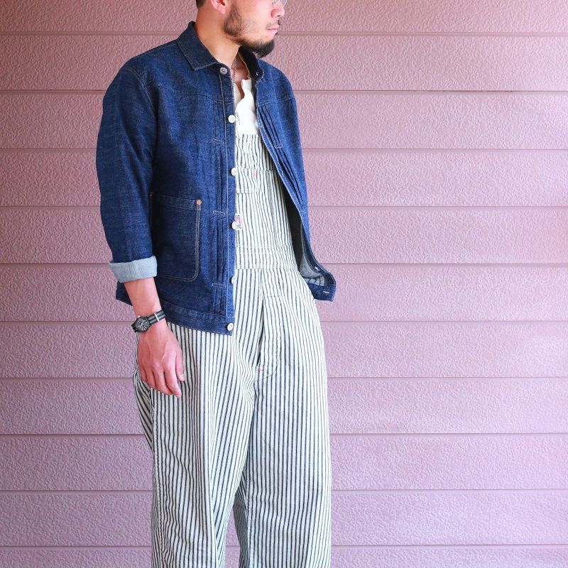 TCB jeans TCBジーンズ Wrecking Crew Pants 10oz White Hickory Stripe レッキングクルーパンツ ホワイトヒッコリーストライプ