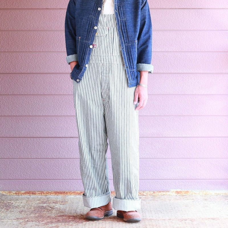 TCB jeans TCBジーンズ Wrecking Crew Pants 10oz White Hickory Stripe レッキングクルーパンツ ホワイトヒッコリーストライプ