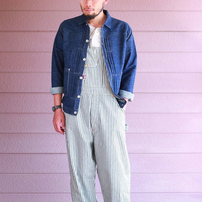 TCB jeans TCBジーンズ Wrecking Crew Pants 10oz White Hickory Stripe レッキングクルーパンツ ホワイトヒッコリーストライプ