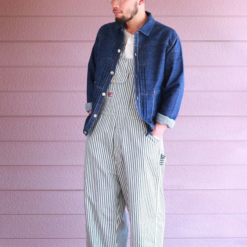 TCB jeans TCBジーンズ Wrecking Crew Pants 10oz White Hickory Stripe レッキングクルーパンツ ホワイトヒッコリーストライプ