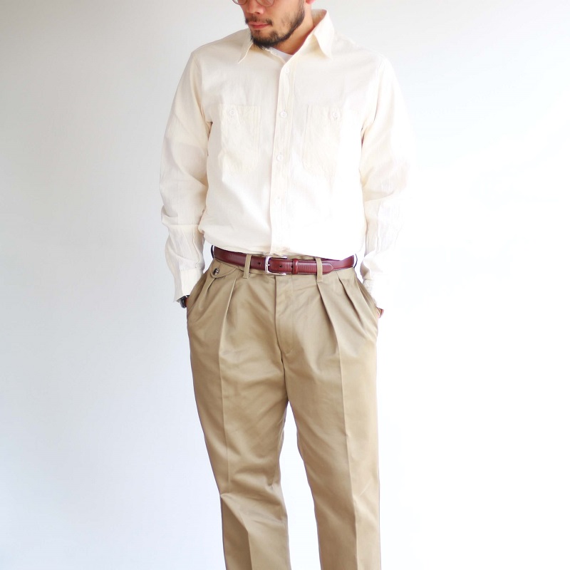 Buzz Rickson's バズリクソンズ WHITE CHAMBRAY WORK SHIRT ホワイトシャンブレー ワークシャツ