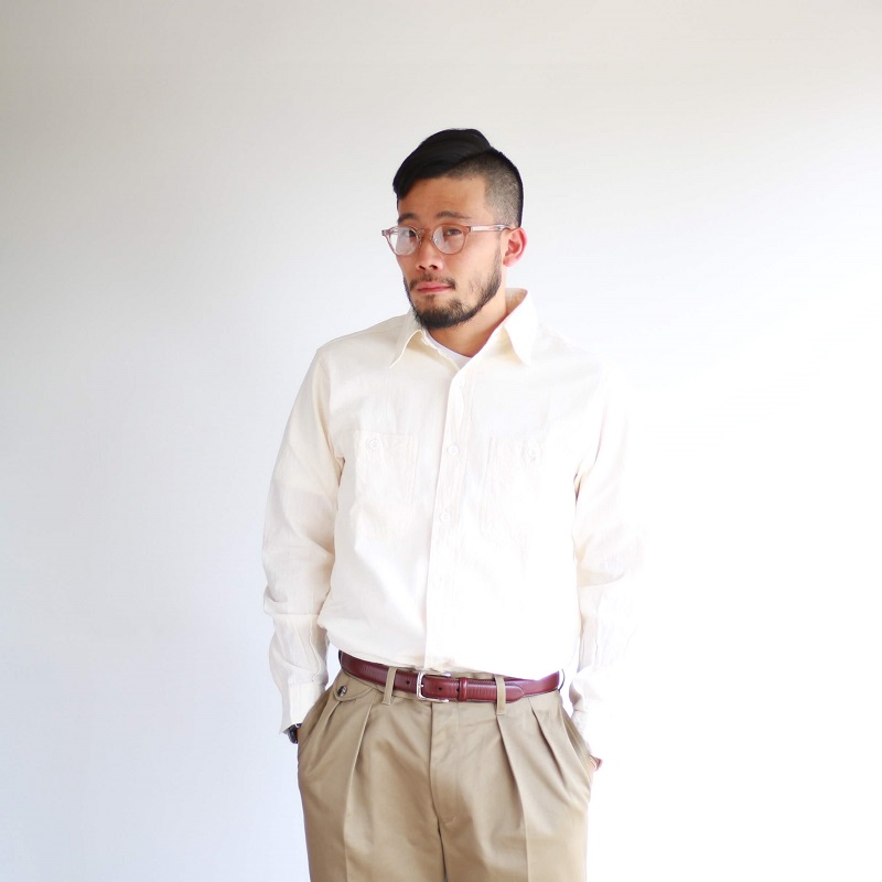 Buzz Rickson's バズリクソンズ WHITE CHAMBRAY WORK SHIRT ホワイト