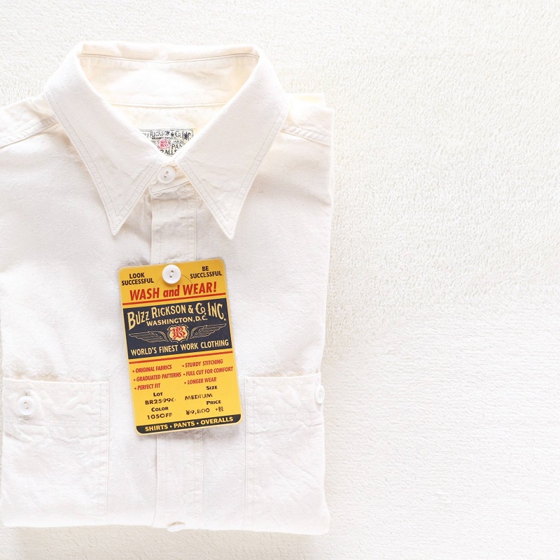 Buzz Rickson's バズリクソンズ WHITE CHAMBRAY WORK SHIRT ホワイトシャンブレー ワークシャツ