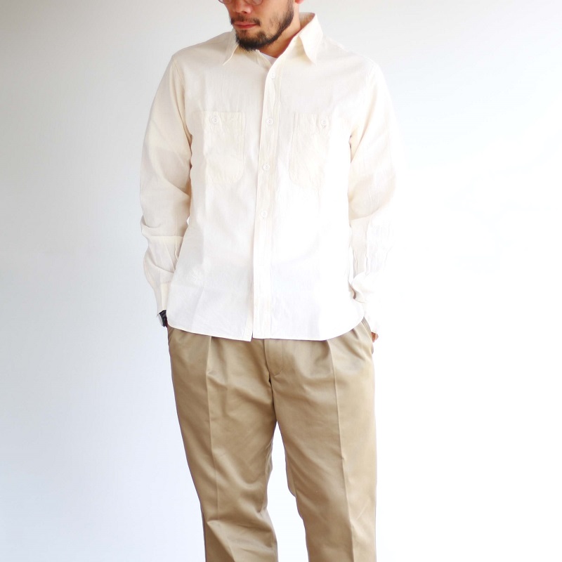 Buzz Rickson's バズリクソンズ WHITE CHAMBRAY WORK SHIRT ホワイトシャンブレー ワークシャツ