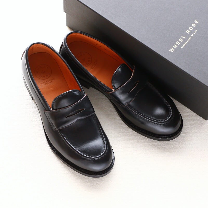 WHEEL ROBE ウィールローブ HEAVY STITCHING LOAFER Last #1228 ヘビーステッチングローファー BLACK