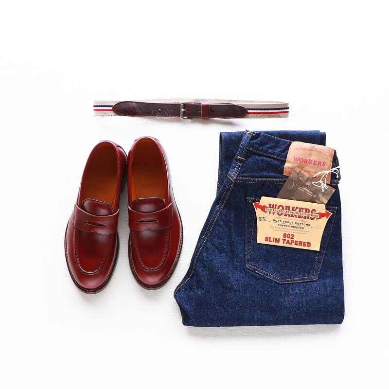 WHEEL ROBE ウィールローブ HEAVY STITCHING LOAFER Last #1228 ヘビーステッチングローファー BURGUNDY