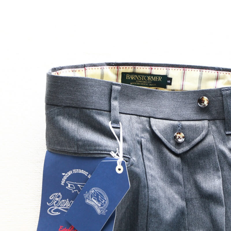 別注 BARNSTORMER バーンストーマー MACARTHUR2 2Tuck Trouser マッカーサー2 ツータック トラウザー グレイ 1945ANZ