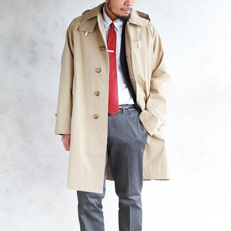 WORKERS ワーカーズ Bal Collar Coat Gabardine, Beige