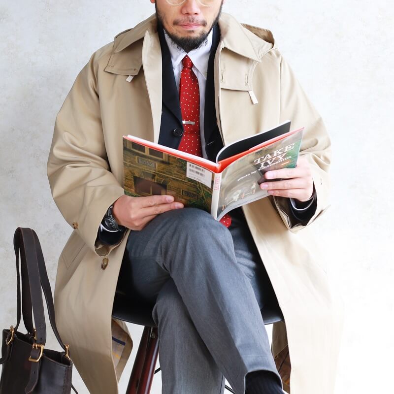 WORKERS ワーカーズ Bal Collar Coat Gabardine, Beige