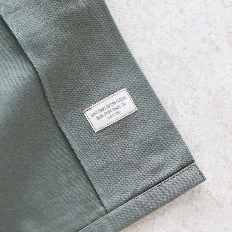 Buzz Rickson's バズリクソンズ SHIRT, MAN'S, COTTON SATEEN, OLIVE GREEN SHADE 107 ミリタリーシャツ