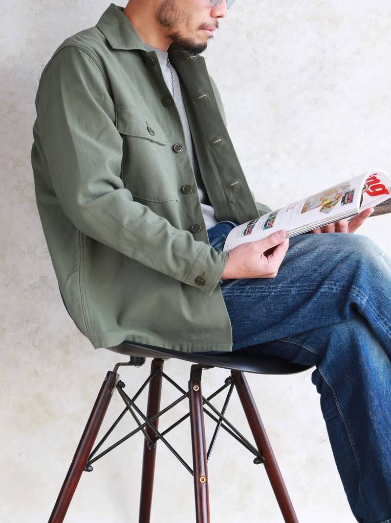 Buzz Rickson's バズリクソンズ SHIRT, MAN'S, COTTON SATEEN, OLIVE ...