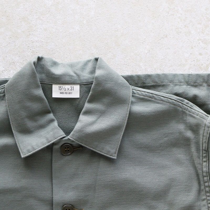 Buzz Rickson's バズリクソンズ SHIRT, MAN'S, COTTON SATEEN, OLIVE GREEN SHADE 107 ミリタリーシャツ