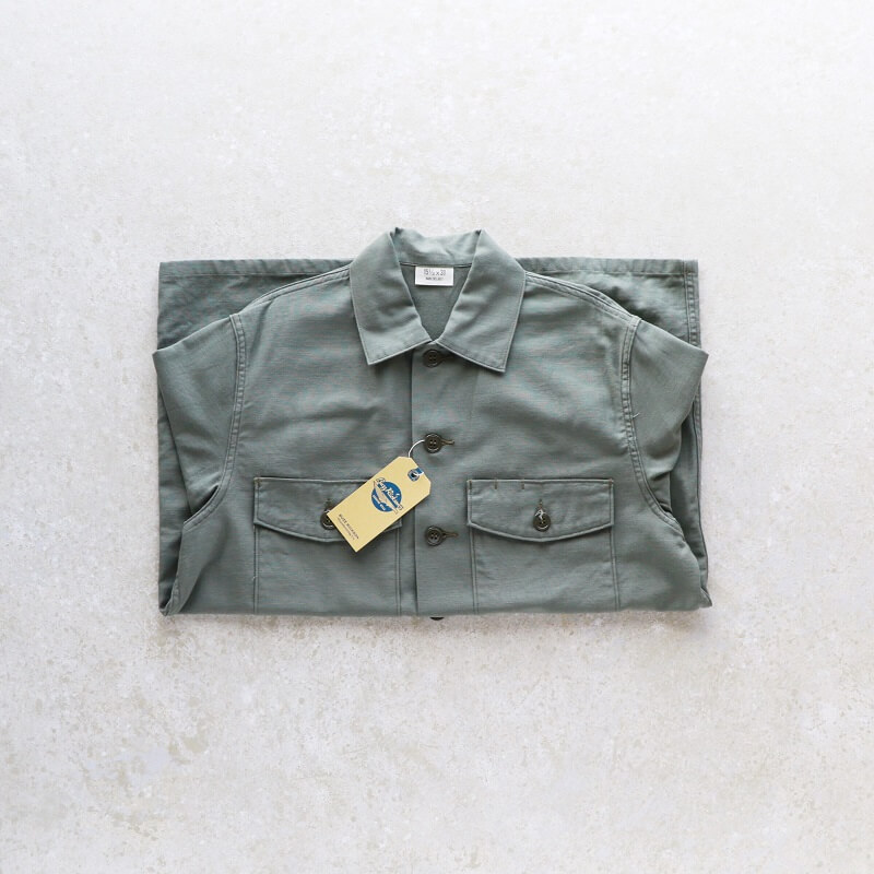 Buzz Rickson's バズリクソンズ SHIRT, MAN'S, COTTON SATEEN, OLIVE GREEN SHADE 107 ミリタリーシャツ