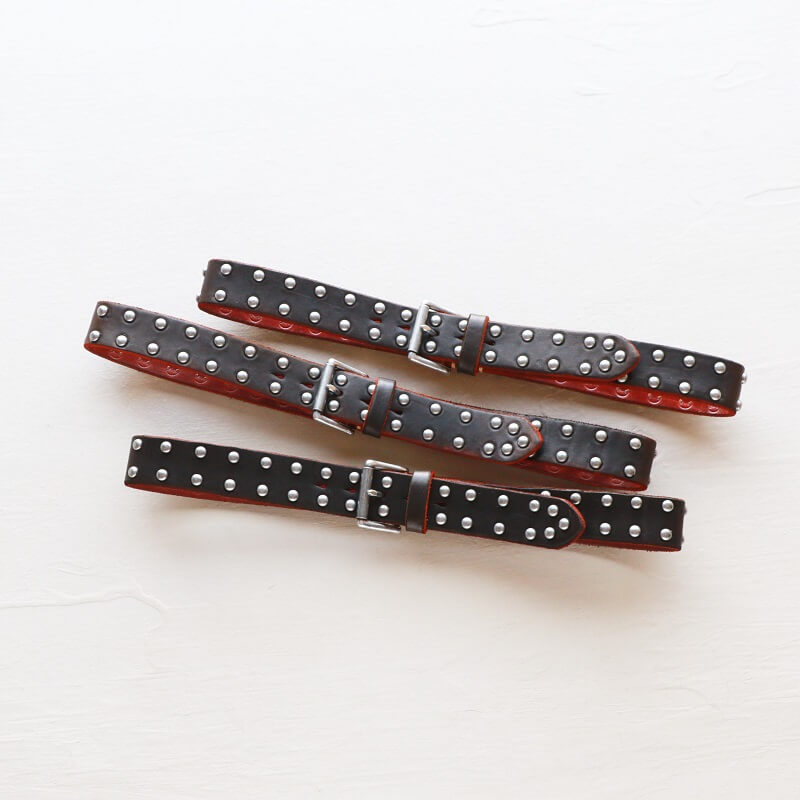 Vintage Works ヴィンテージワークス Leather belt 5Hole Made in USA studs レザースタッズベルト 5ホール 茶芯 DH5550