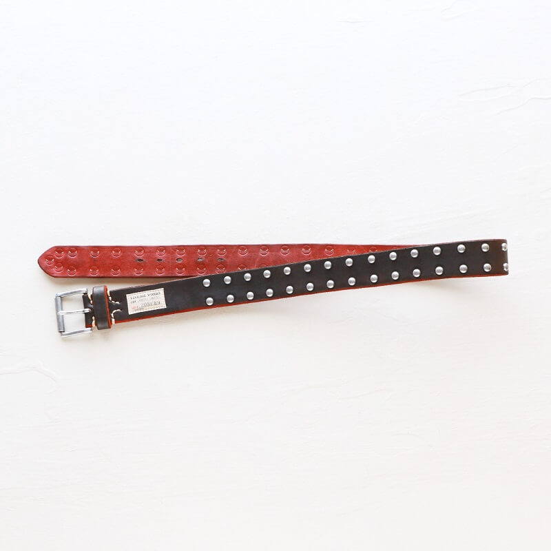 Vintage Works ヴィンテージワークス Leather belt 5Hole Made in USA studs レザースタッズベルト 5ホール 茶芯 DH5550