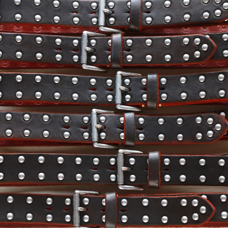 Vintage Works ヴィンテージワークス Leather belt 5Hole Made in USA studs レザースタッズベルト 5ホール 茶芯 DH5550