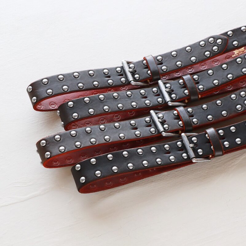 Vintage Works ヴィンテージワークス Leather belt 5Hole Made in USA studs レザースタッズベルト 5ホール 茶芯 DH5550