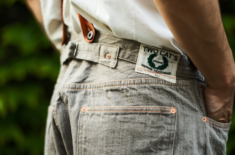 TCB jeans TCBジーンズ Two Cat's Waist Overall Logwood Brown ...