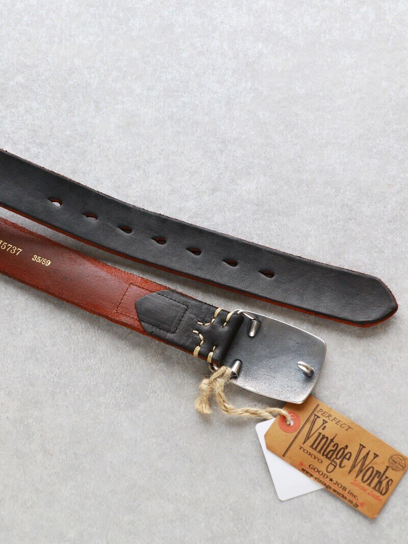 Vintage Works ヴィンテージワークス Leather belt 7Hole レザーベルト 7ホール 茶芯 DH5737