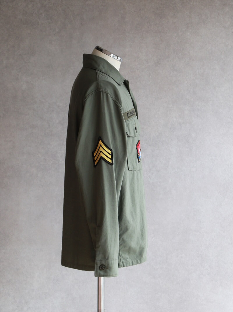 Buzz Rickson's バズリクソンズ SHIRT MAN'S COTTON SATEEN OLIVE GREEN SHADE107 “DEMILITARIZED ZONE” ミリタリーシャツ