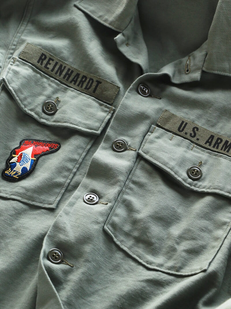 Buzz Rickson's バズリクソンズ SHIRT MAN'S COTTON SATEEN OLIVE GREEN SHADE107 “DEMILITARIZED ZONE” ミリタリーシャツ